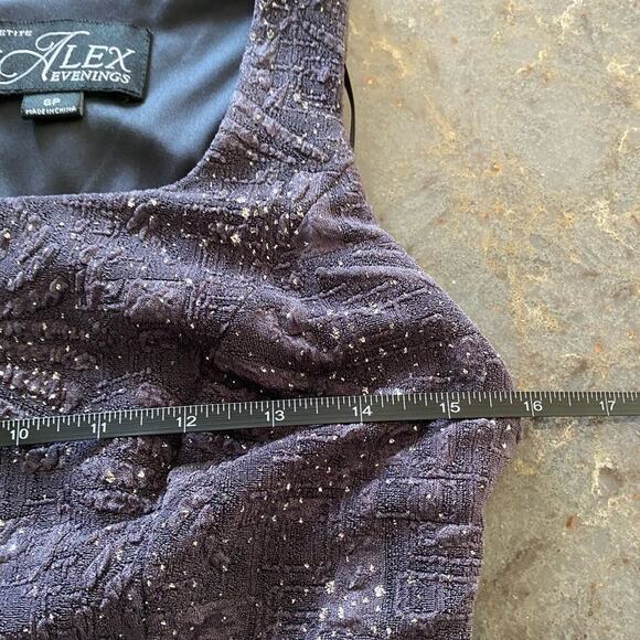 Alex Evenings Formal Cocktail Party Event Sparkle Sleeveless Dress Size 6P - Picture 5 of 7